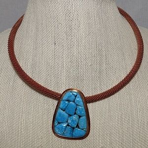 JAY KING necklace copper choker/turqouise 925